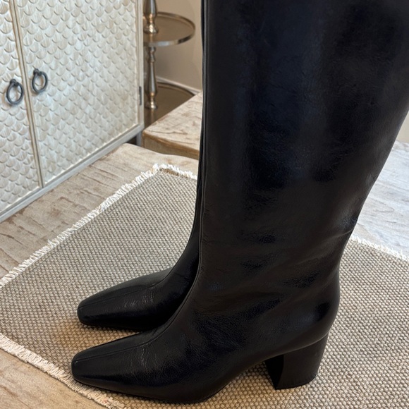 Tory Burch Black Leather Heeled Boots - Picture 5 of 6
